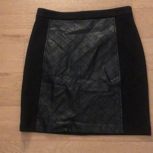 Pencil Skirt with Leather Details
